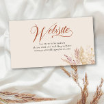Carte D'accompagnement Terraccotta Cream Site Mariage Botanique<br><div class="desc">Carte de boîtier mariage Website dans un duo de terre cuite et crème, pour compléter votre thème de couleur mariage. Le site Web est écrit en calligraphie élégante et le modèle est prêt pour vous à customiser les détails. Cette aquarelle botanique présente des feuilles et des feuillages dans les tons...</div>