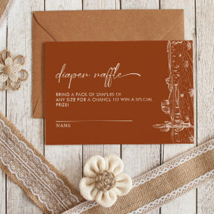 Carte D'accompagnement Terracotta Cactus Desert Baby shower Déchets Raffl