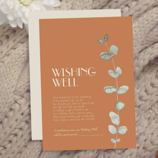 Carte D'accompagnement Terracotta Eucalyptus Deco Mariage bien vouloir (Créateur téléchargé)