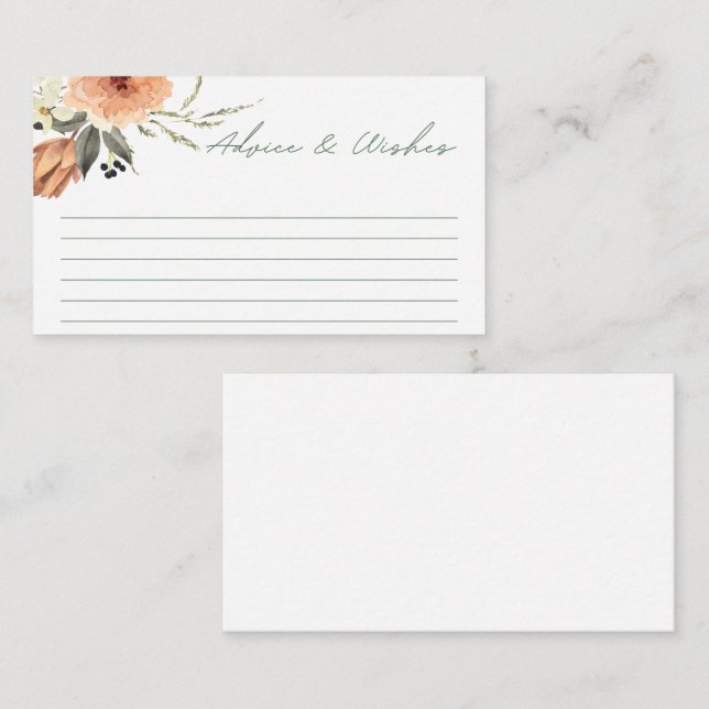 Carte D'accompagnement Terracotta Fleur conseil et souhaite la douche nup (Devant / Derrière)