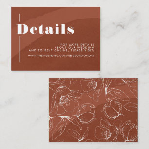 Carte D'accompagnement Terracotta Floral Boho Détails du Mariage