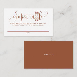 Carte D'accompagnement Terracotta Joli Script Baby shower Déchets Raffle