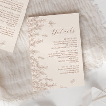 Terracotta moderne Minimal Feuille Détails Mariage