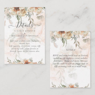 Carte D'accompagnement Terracotta Pampas Grass BOHO Mariage