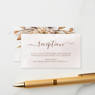 Carte D'accompagnement Terracotta rouille Floral Boho Réception Mariage d