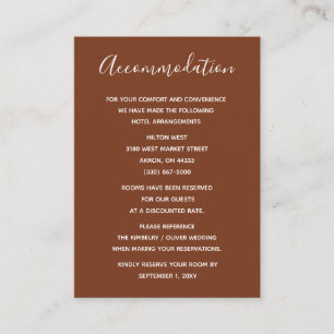 Carte D'accompagnement Terracotta Rustic Burnt Orange Mariage minimal