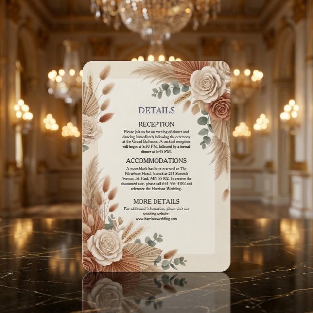 Carte D'accompagnement Terracotta Rustique Floral Bohème  (Créateur téléchargé)