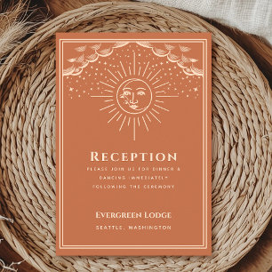 Carte D'accompagnement Terracotta Sun and Moon Tarot Mariage Réception