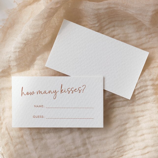 Carte D'accompagnement Terracotta & White Minimaliste Combien De Baisers  (Créateur téléchargé)