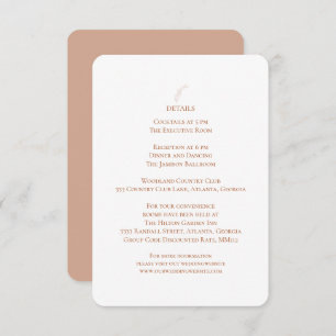Carte D'accompagnement Terracotta White Wedding Détails Accueil