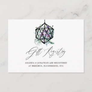 Carte D'accompagnement Terrarium Géométrique Cadeau de Mariage Fleurs Reg