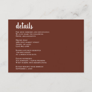 Carte D'accompagnement Terre-Terre Rouge Argile Brûlée Rustique Mariage T