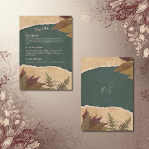 Carte D'accompagnement terre vintage boho chic verdure mariage