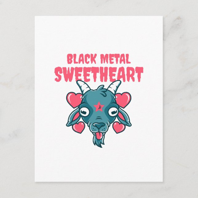 Carte D'accompagnement tête de chèvre mignonne baphomet (Devant)