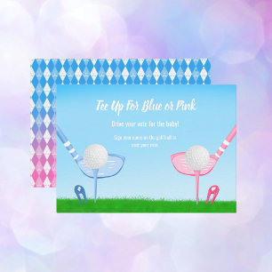 Carte D'accompagnement TeUp Blue or Pink Golf Gender Reveal Vote