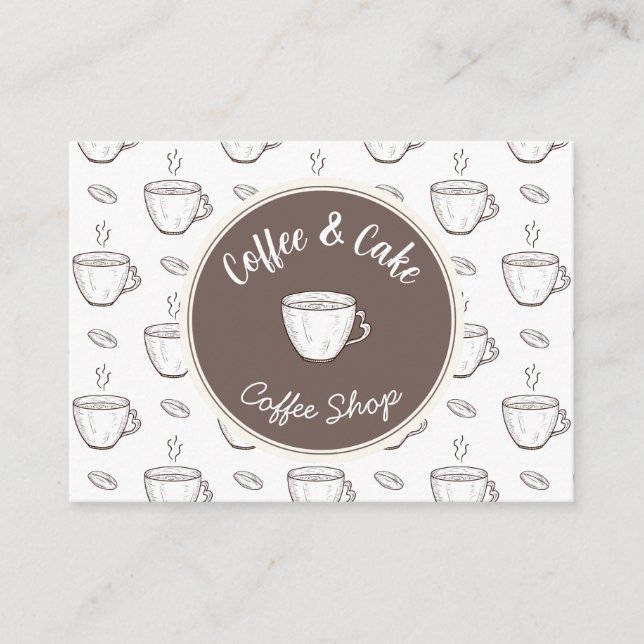 Carte D'accompagnement Thank you and Logo Card for Small Coffee Shop (Devant)