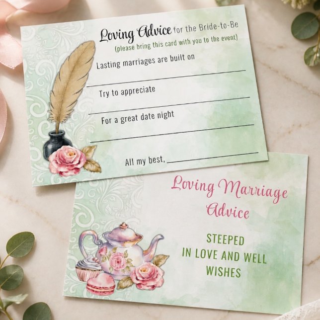 Carte D'accompagnement Thé à la fête de mariage Conseils aimants (Créateur téléchargé)