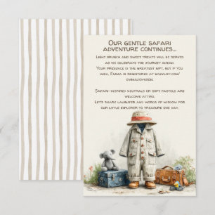 Carte D'accompagnement The Little Explorer Safari Adventure Baby Shower