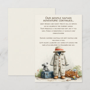 Carte D'accompagnement The Little Explorer Safari Adventure Baby Shower