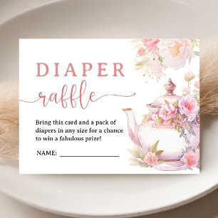 Carte D'accompagnement Thé pour deux Baby Shower Tea Party Tirage au sort