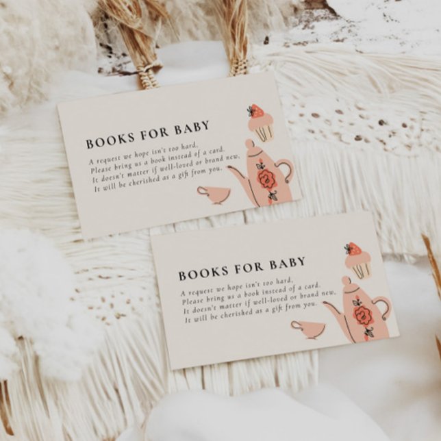 Carte D'accompagnement Thé pour deux | Tea Party Baby showers Livres pour (Créateur téléchargé)