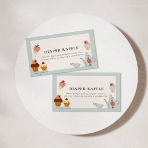 Carte D'accompagnement Thé pour deux   Thé Baby shower Déchets Raffle