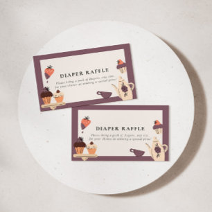 Carte D'accompagnement Thé pour deux   Thé Baby shower Déchets Raffle