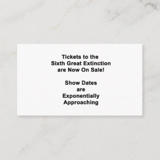 Carte D'accompagnement The Sixth Great Extinction Enclosure Card