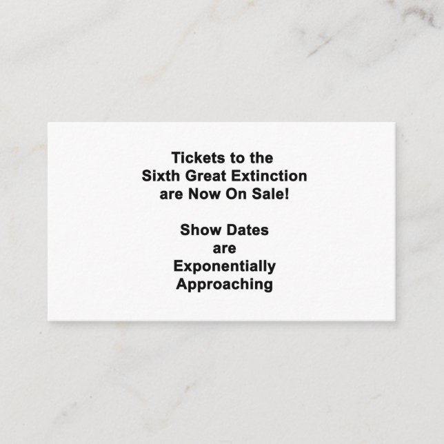 Carte D'accompagnement The Sixth Great Extinction Enclosure Card (Devant)