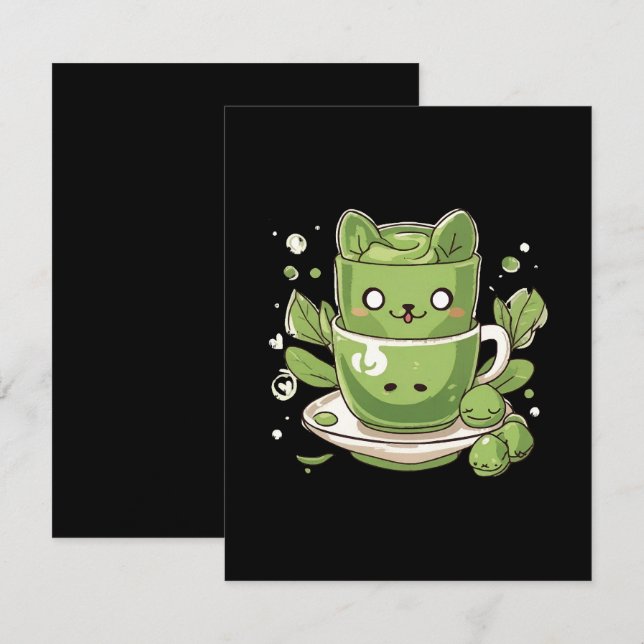 Carte D'accompagnement thé vert matcha (Devant / Derrière)