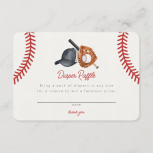 Carte D'accompagnement Thème de baseball Accueil Run Rookie Diaper Raffle