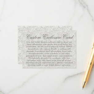 Carte D'accompagnement Thème dentelle blanche mariage personnalisé
