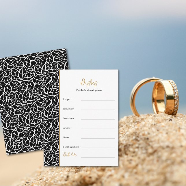 Carte D'accompagnement Thème Mariage feuille Souhaite Marier & Groom (Leaves Wedding Theme Wishes to Bride & Groom Enclosure Card)