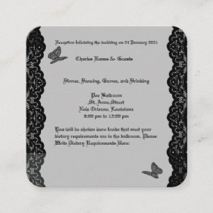 Carte D'accompagnement Thème Mariage gothique RSVP