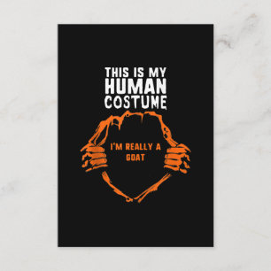 Carte D'accompagnement This Is My Human Costume Really Goat Halloween