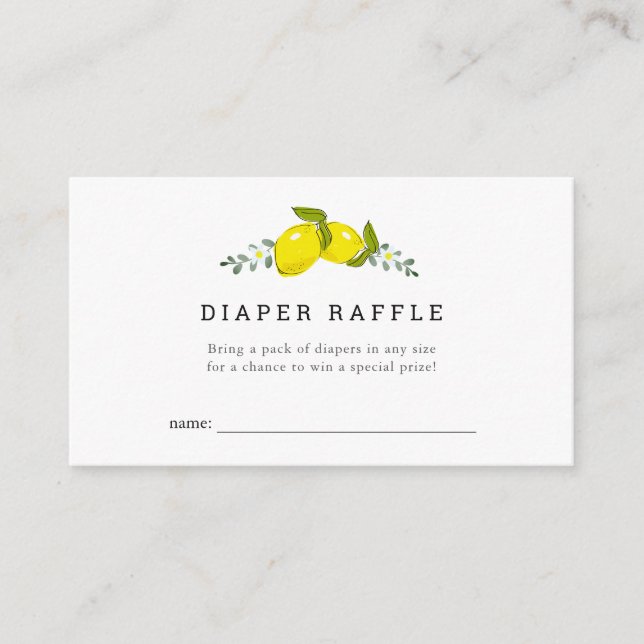 Carte D'accompagnement Ticket au Baby shower de laine de citron (Devant)