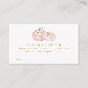 Carte D'accompagnement Ticket Baby shower Citrouille rose