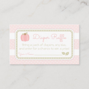 Carte D'accompagnement Ticket Baby shower Citrouille rose