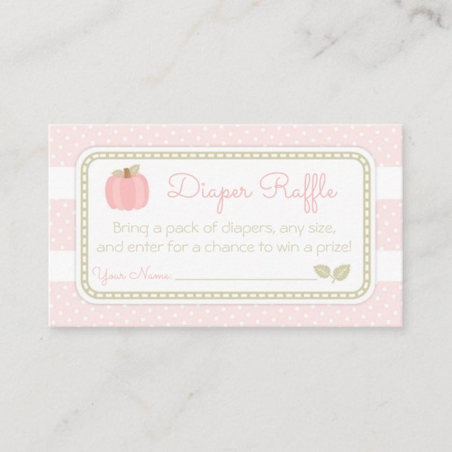 Carte D'accompagnement Ticket Baby shower Citrouille rose (Devant)