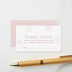 Carte D'accompagnement Ticket Baby shower Déchets de neige rose