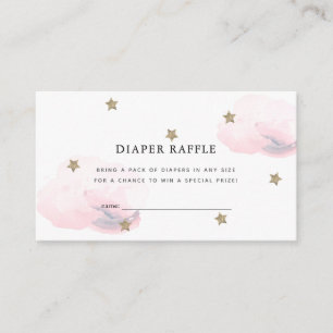 Carte D'accompagnement Ticket Baby shower Reflets Reflets Stars Roses Nua