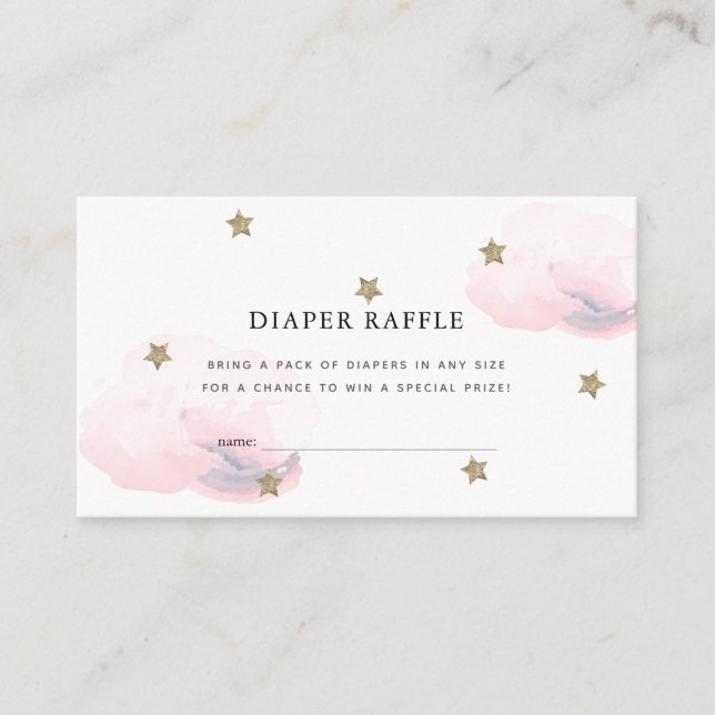 Carte D'accompagnement Ticket Baby shower Reflets Reflets Stars Roses Nua (Devant)