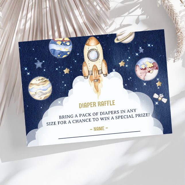 Carte D'accompagnement Ticket de Baby shower Déchets de l'espace extra-at (Créateur téléchargé)