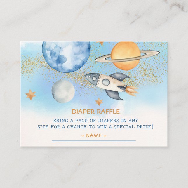 Carte D'accompagnement Ticket de Baby shower Déchets de l'espace extra-at (Devant)