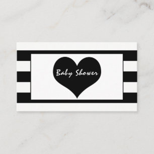 Carte D'accompagnement Ticket de Baby shower noir et blanc moderne