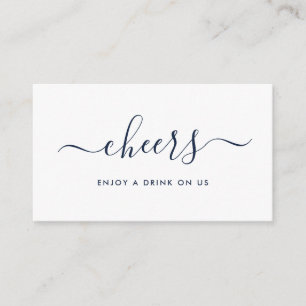 Carte D'accompagnement Ticket de boissons gratuites Simple Script - Bleu 