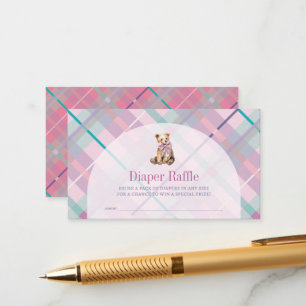 Carte D'accompagnement Ticket de rabat de couche en peluche rose violet