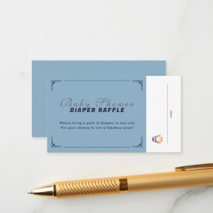 Carte D'accompagnement Ticket de Raffle Penguin Winter Wonderland - Bleu