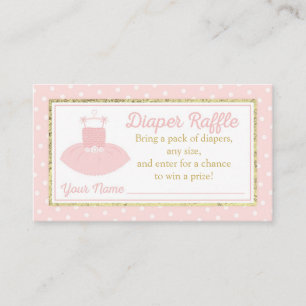 Carte D'accompagnement Ticket de rousseur Tutu Baby shower - Or rose