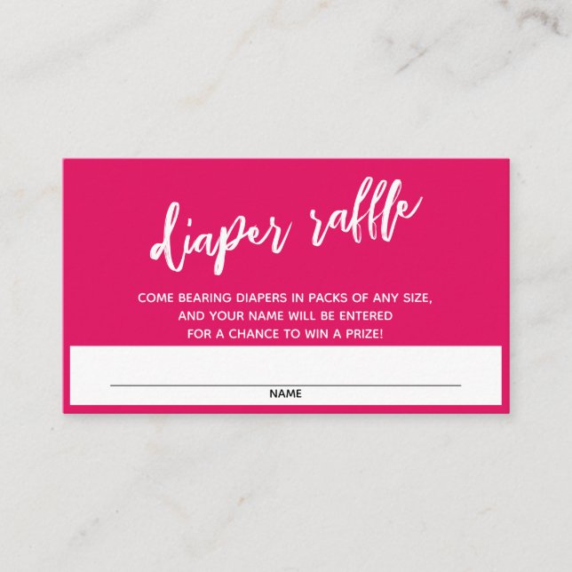 Carte D'accompagnement Ticket de tirage au sort de couche Raspberry écrit (Devant)
